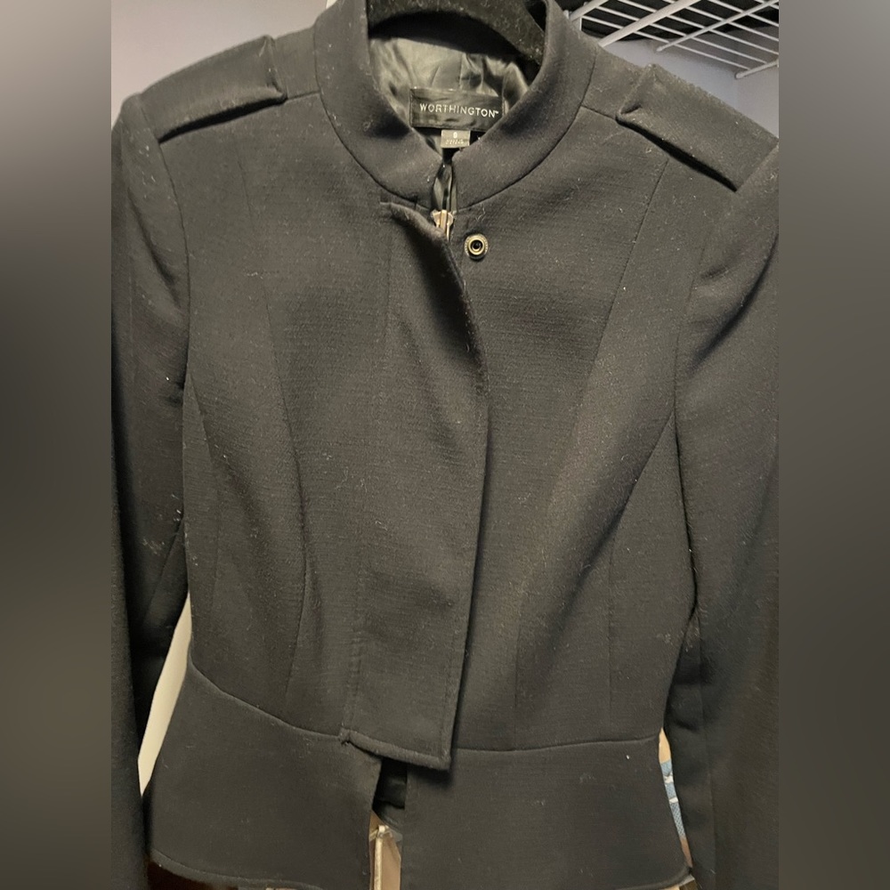 Black military peplum jacket…. Stunning piece.